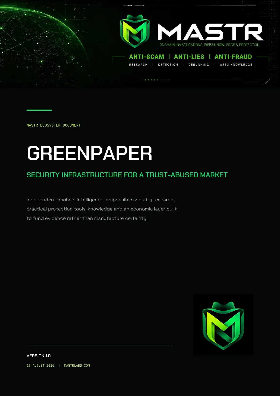 Original MASTR Greenpaper cover