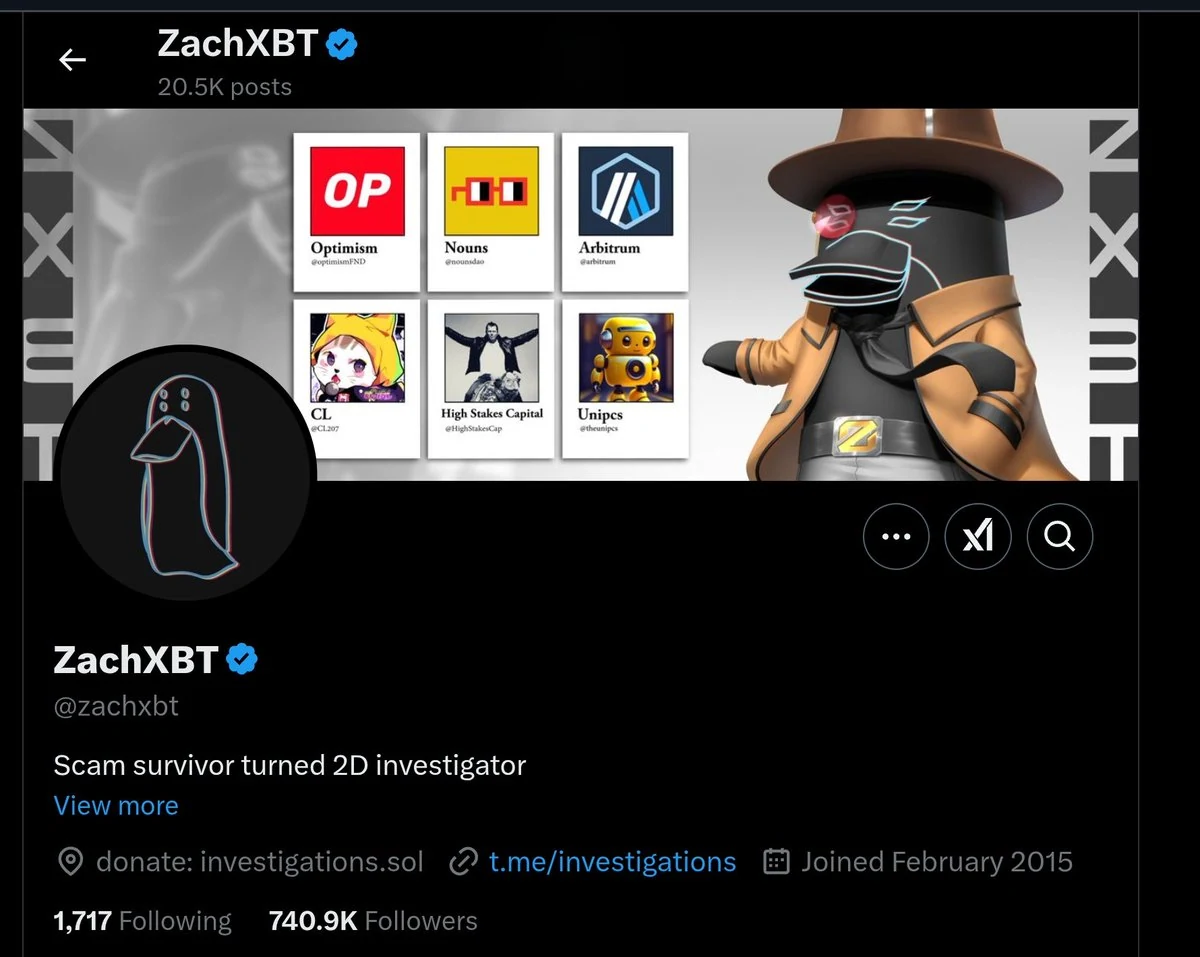 The ZACHXBT token controversy: the January 2025 account — original source image